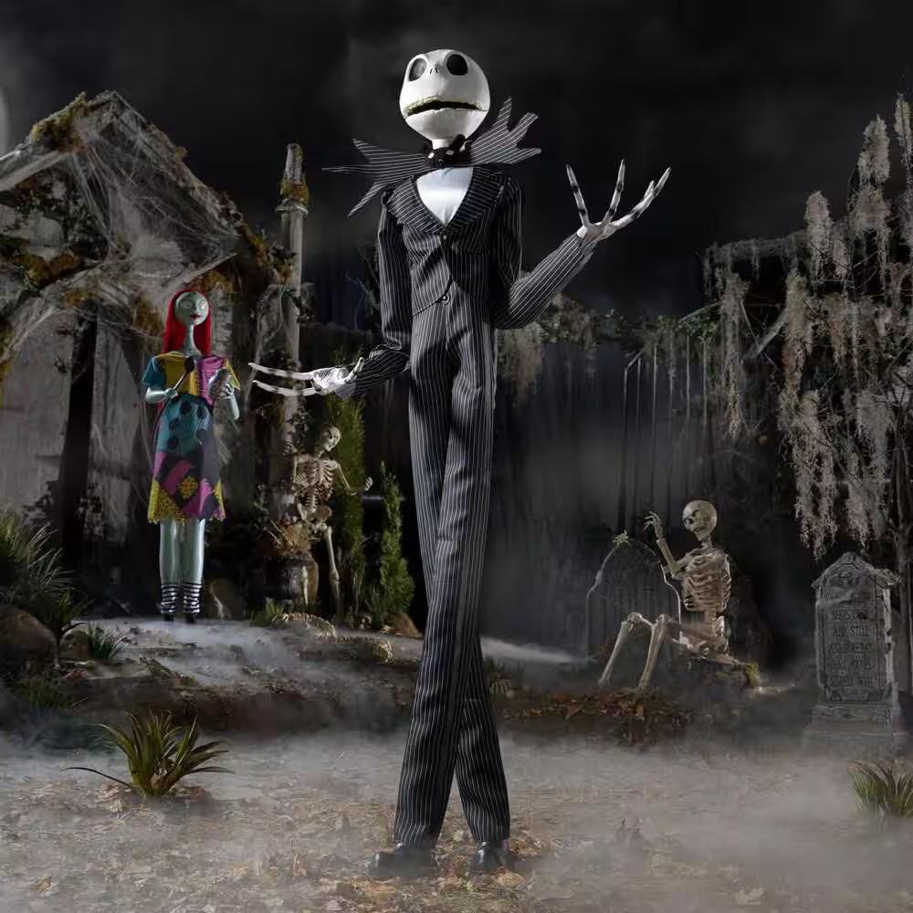 Deluxe Life Size Animated Jack Skellington Halloween Decoration 6.5 Feet
