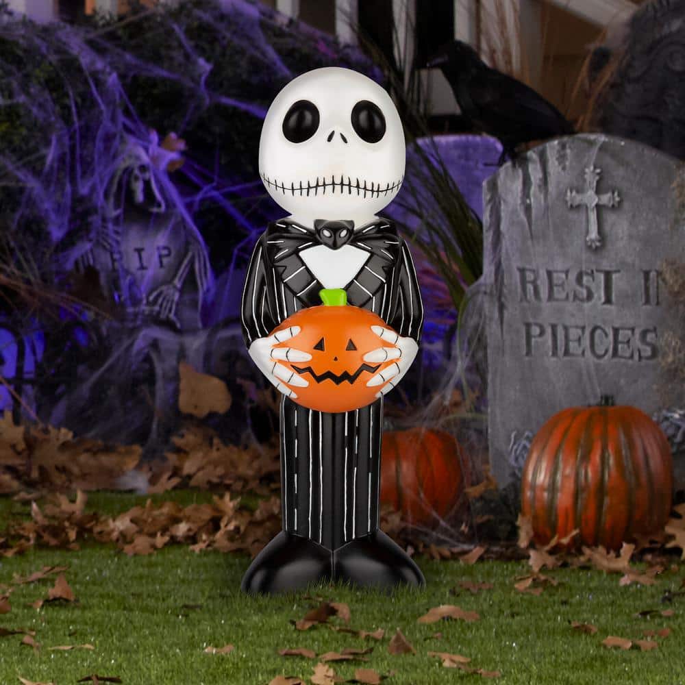 24 in. Lighted Blow Mold Jack Skellington Outdoor Decor