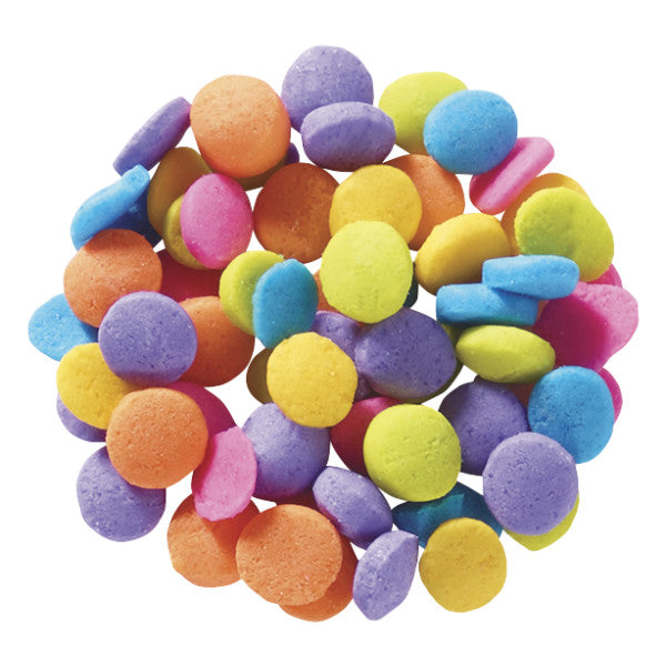 Quins Fancy Sprinkles, 19.5oz, Handheld Container, For Celebration Cakes, Cupcakes, Cookies - Neon Bright Confetti Quins