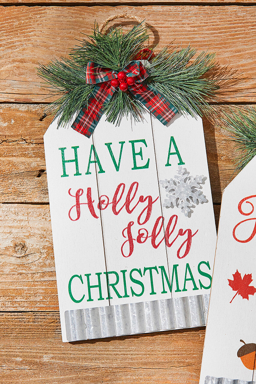 13.7” Double-Sided Christmas/Fall Wall Decor