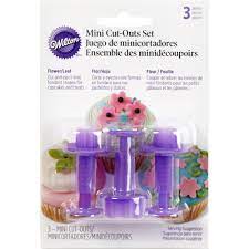 Wilton Set of fondant cutters, Mini cutouts Blossom and Leaf