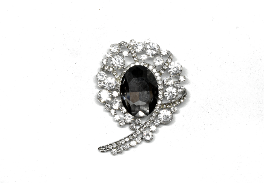 Rhinestone Love Brooch Crystal 2" x 2.50"