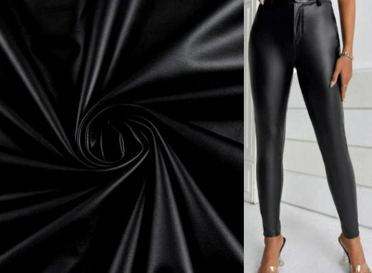 Black 2-Way Stretch Faux Leather