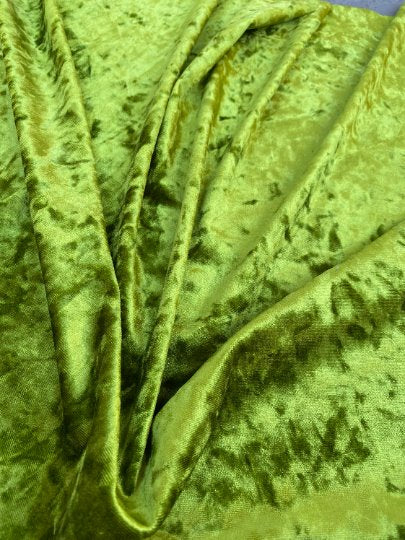 Stretch Crushed Velvet Olive