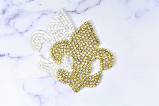 Rhinestone Applique Fleur De Los 3.5 x 4