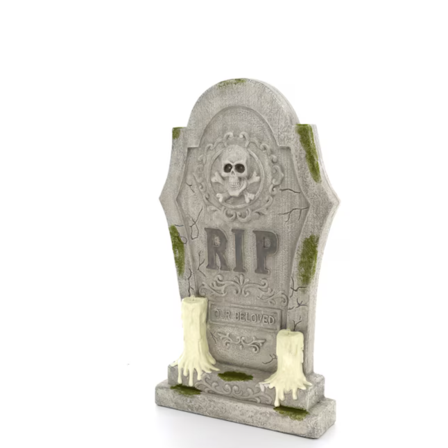 Haunted Living 3-ft Lighted Blow Mold Tombstone Halloween Decoration