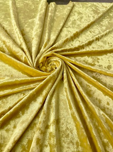 Stretch Crushed Velvet Yellow