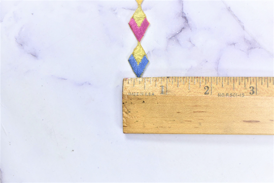 Embroidered Diamond Patch Applique 6 x 0.5