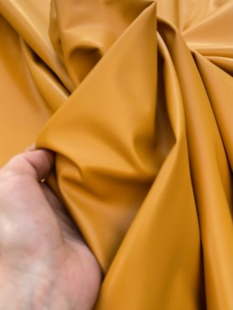 Stretch Faux Leather Mustard