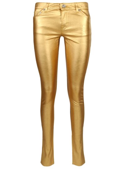 Glossy Gold Stretch Faux Leather