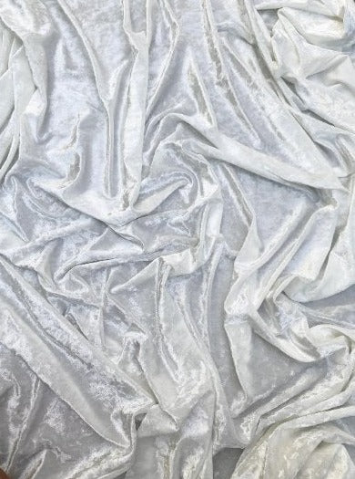 White Stretch Crushed Velvet