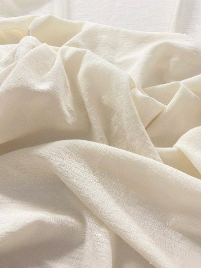 Cotton Gauze Ivory Crinkle