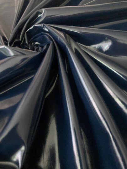 Navy Glossy Stretch Patent Leather Latex