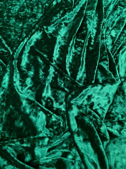 Stretch Crushed Velvet Hunter Green