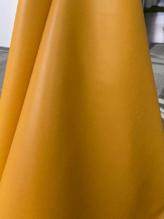Stretch Faux Leather Mustard
