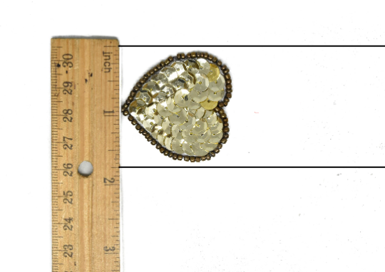 Sequin Heart Applique 1.75" x 1.63"