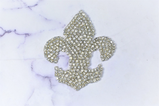 Rhinestone Applique Fleur De Los 3.5 x 4