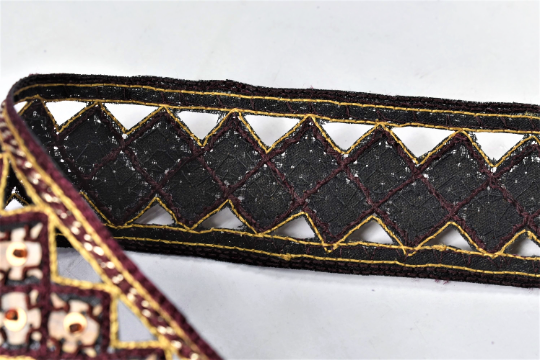 Beaded Rhinestone Floral Trim 1.5"