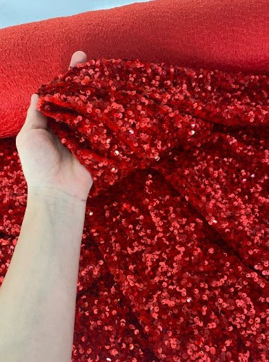 Red Sequin on Velvet