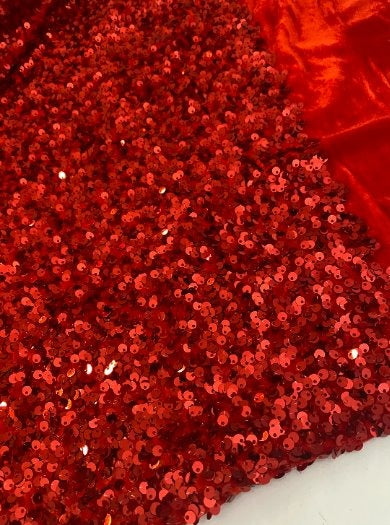 Red Sequin on Velvet