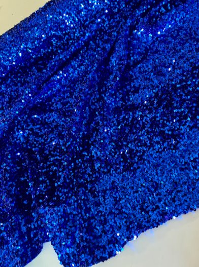Stretch Sequin Velvet Royal Blue