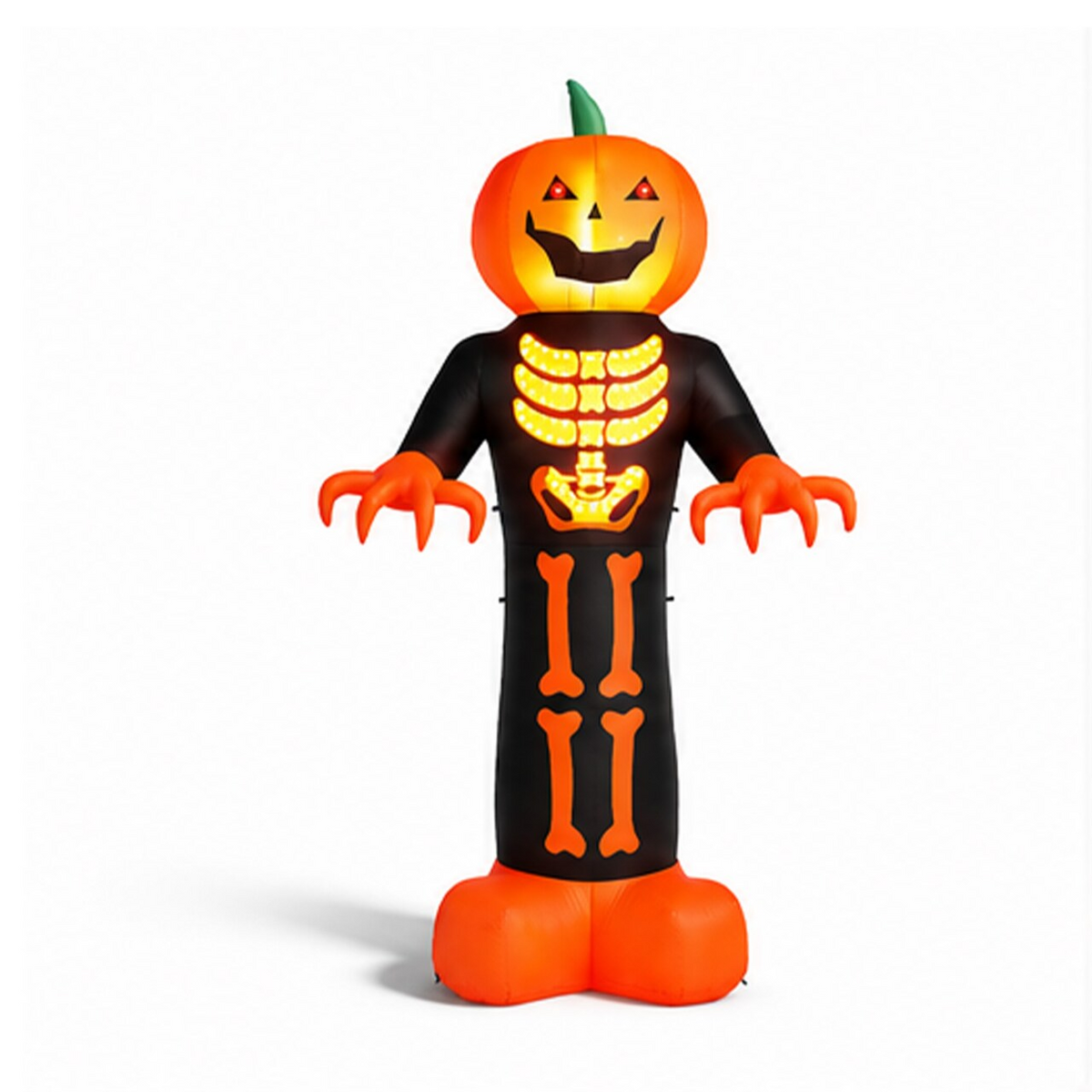 12 ft Inflatable Pumpkin Skeleton Reaper with LED Lights
