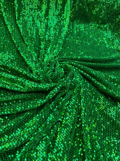 Stretch Sequin on Velvet Emerald Green