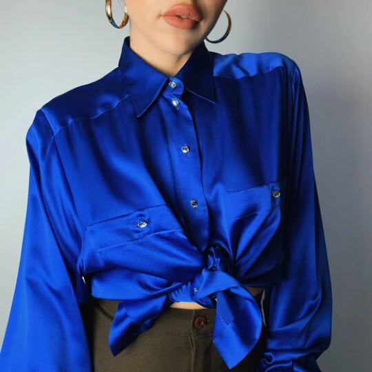Stretch Satin Royal Blue