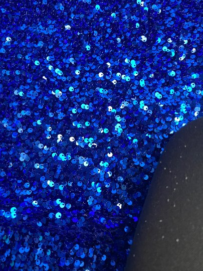 Stretch Sequin Velvet Royal Blue