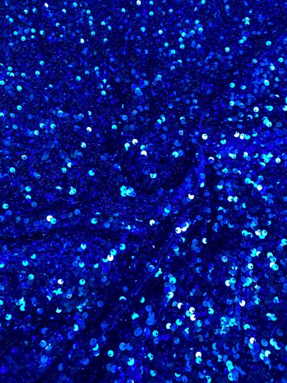 Stretch Sequin Velvet Royal Blue