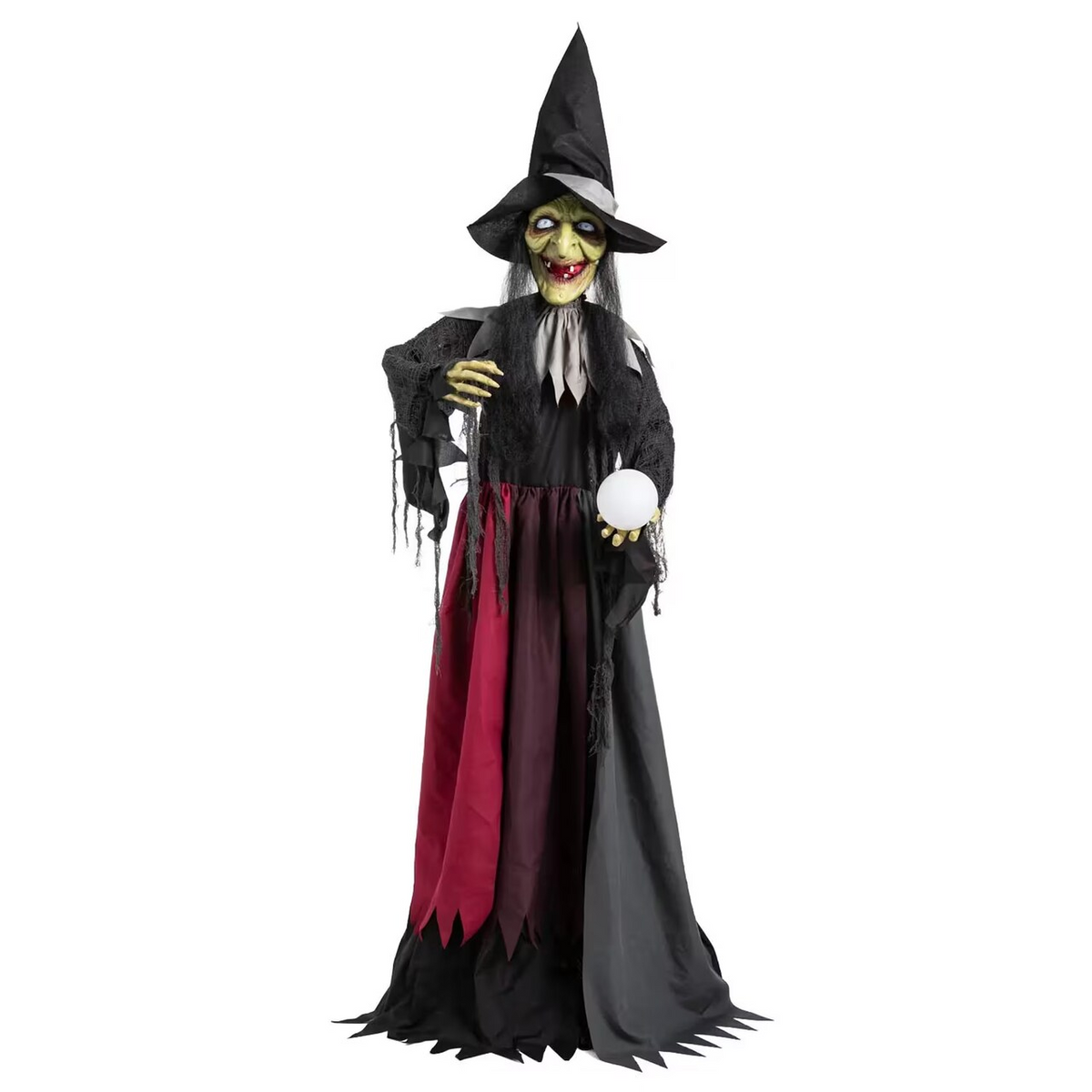 6 Ft Animated Talking Witch Halloween Decoration Light Up Face