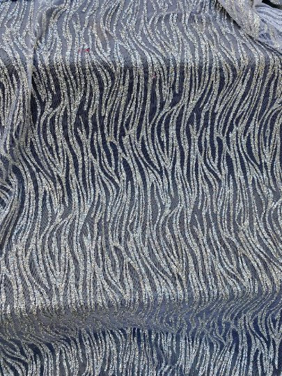 Glitter Lace Silver Wave Design