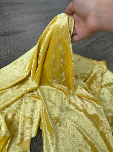 Stretch Crushed Velvet Yellow