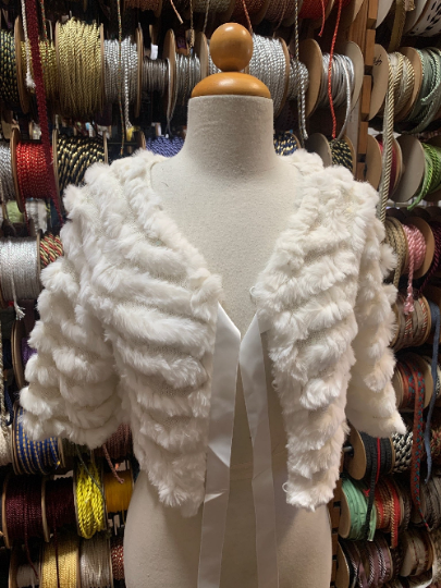 Feather Sequin Jacket White XS