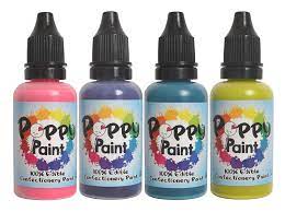 Poppy Paint Pastel Kit – 4 Pack, 30 ml Bottles Pink Purple Teal Avocado