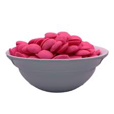 Merckens Chocolate Wafers - Pink Chocolate Melts Candy Coating 25 lb Wholesale Case