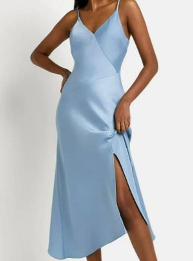 Stretch Silk Satin Baby Blue
