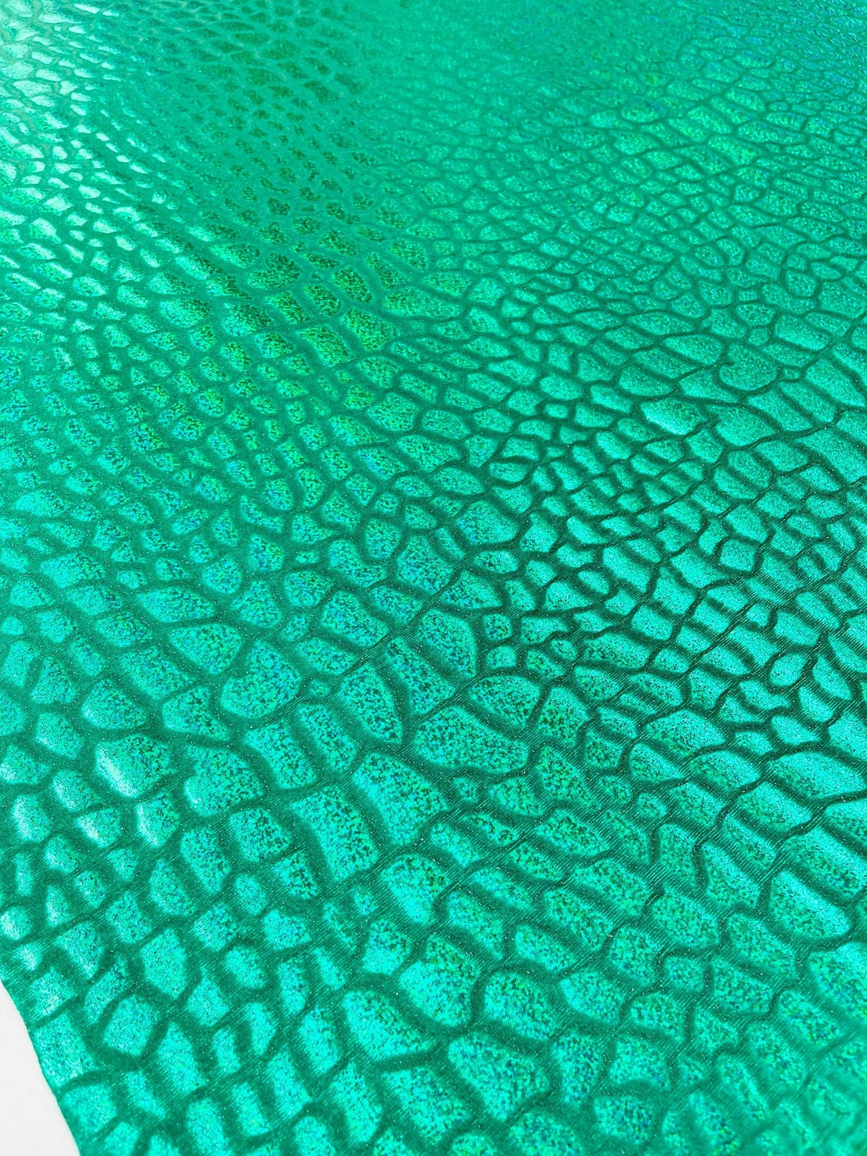 Dragon Skin Foil Stretch Velvet Fabric - Iridescent Snake Print, 58" Width (1 Yard)
