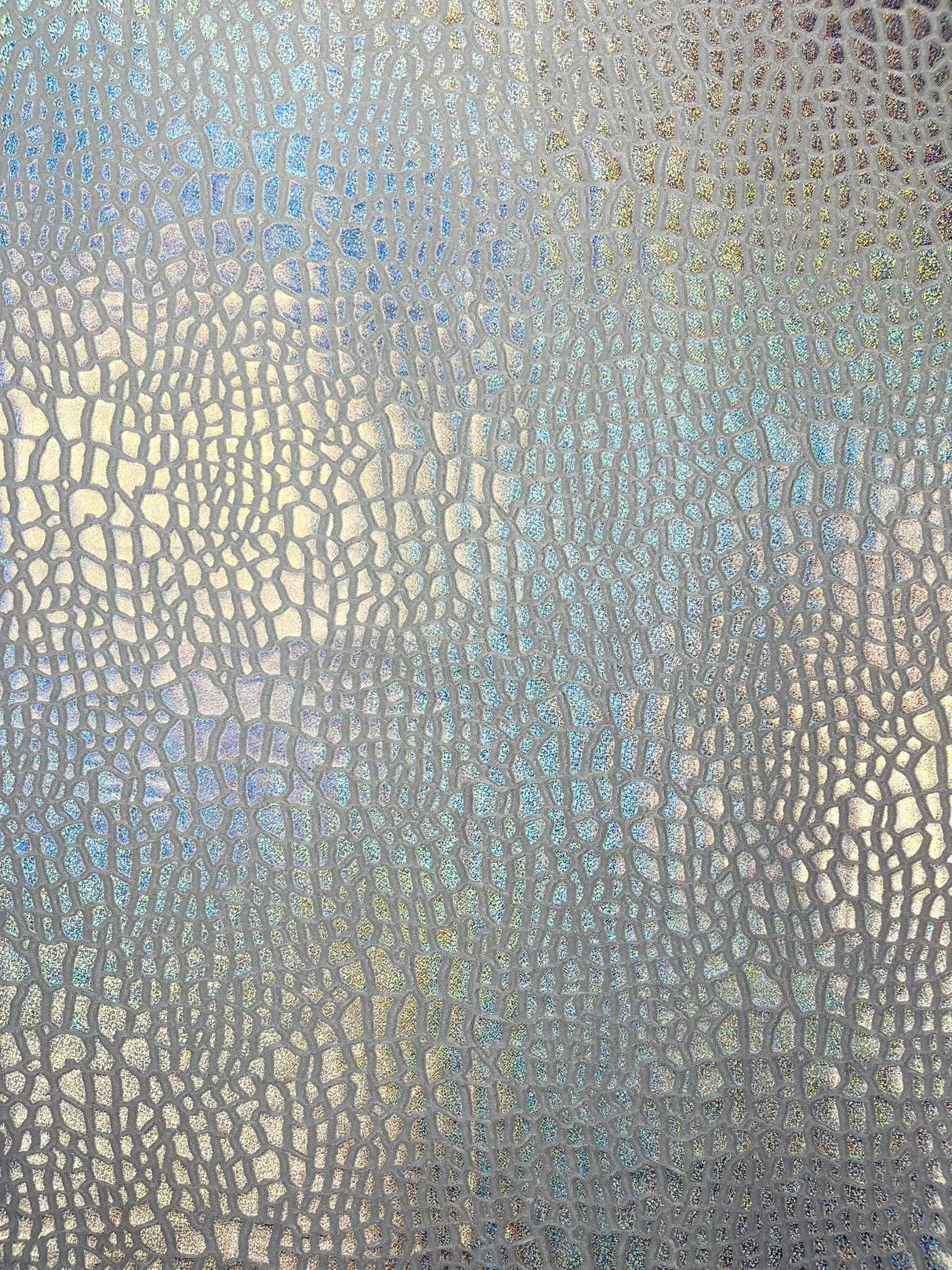 Dragon Skin Foil Stretch Velvet Fabric - Iridescent Snake Print, 58" Width (1 Yard)