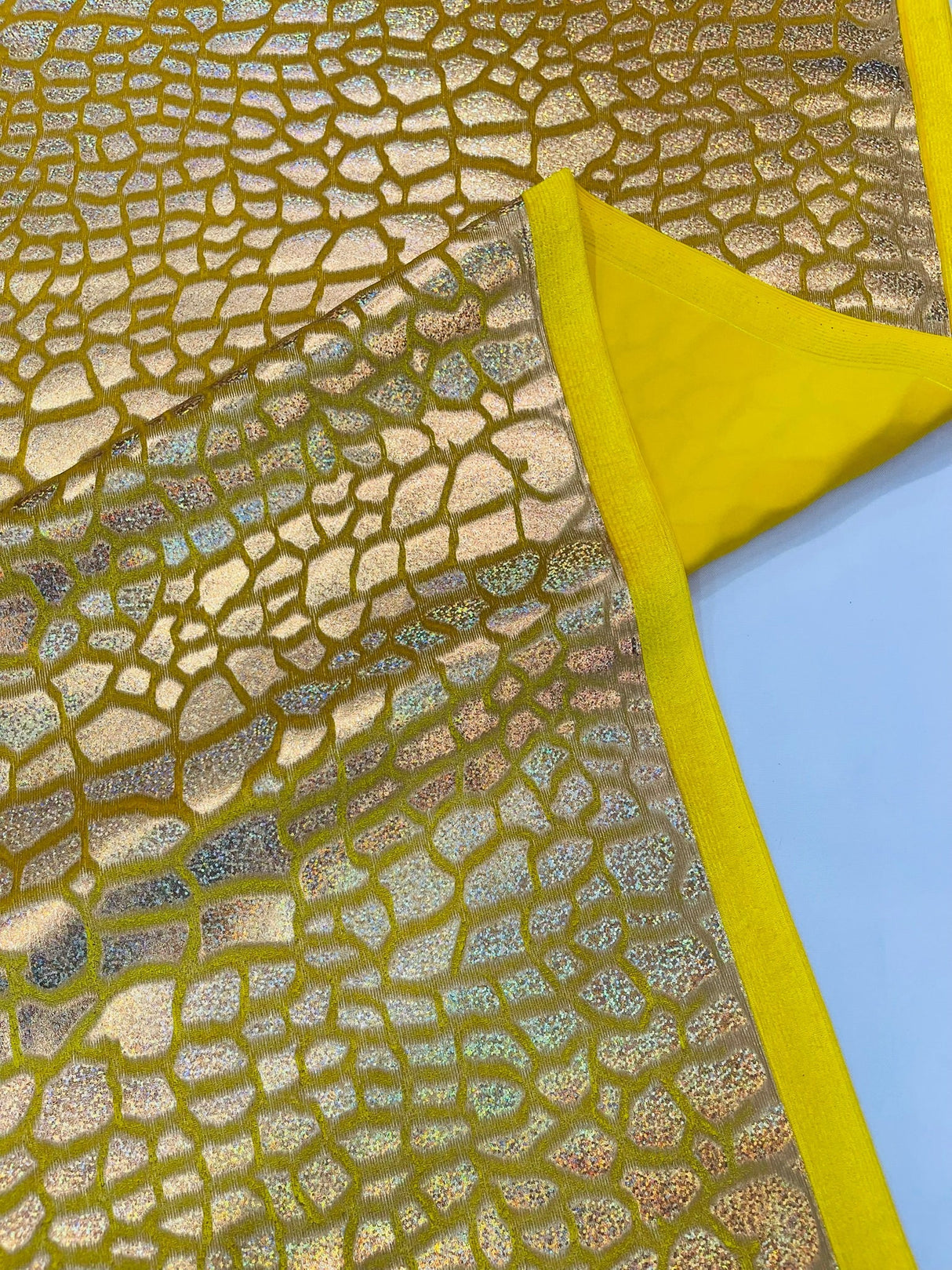 Dragon Skin Foil Stretch Velvet Fabric - Iridescent Snake Print, 58" Width (1 Yard)
