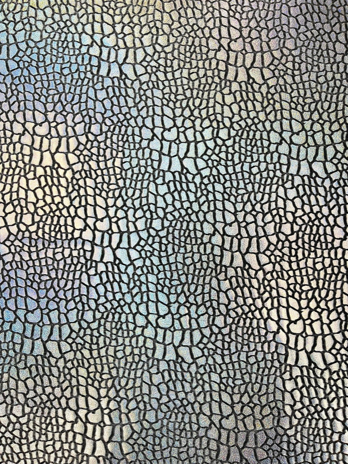 Dragon Skin Foil Stretch Velvet Fabric - Iridescent Snake Print, 58" Width (1 Yard)