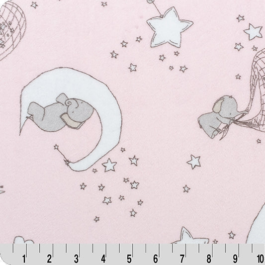 Minky Fabric Digital Cuddle Blush Dream Big 58-60"