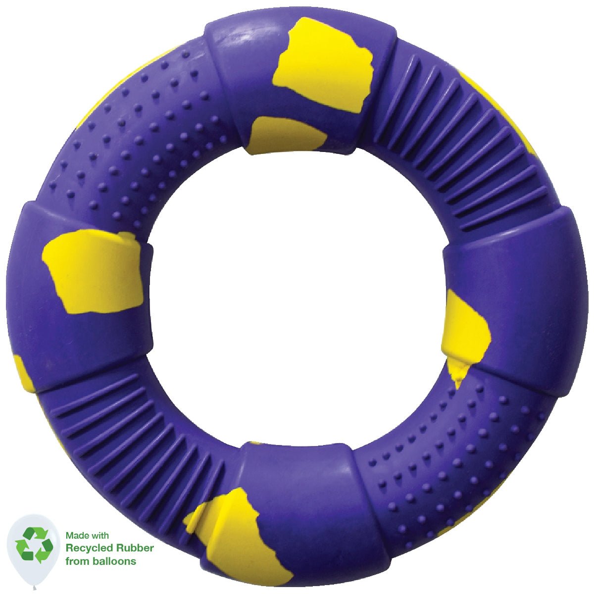 Dog Toy Large Ring in Violet & Yellow