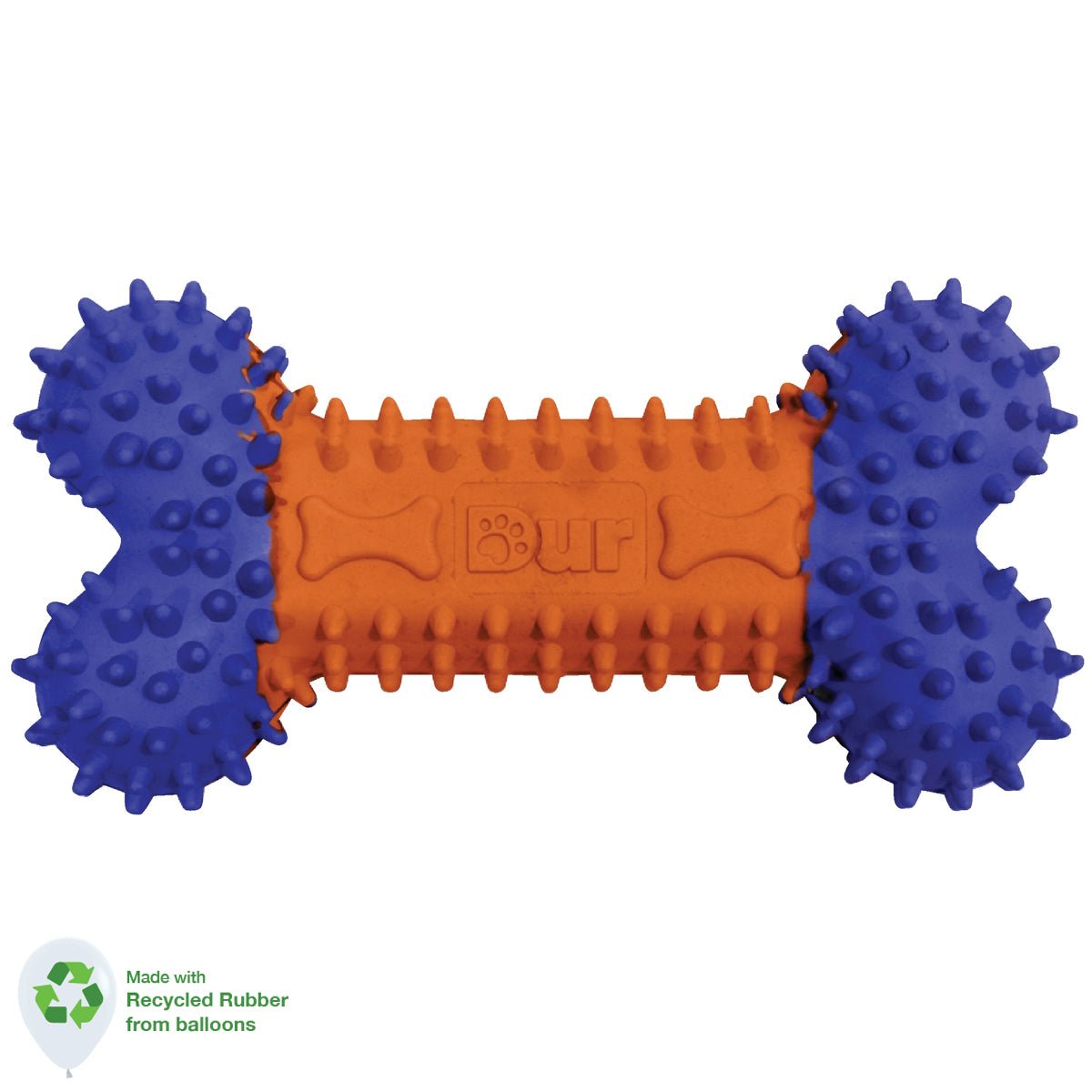 Dog Toy Small Bone Orange & Blue