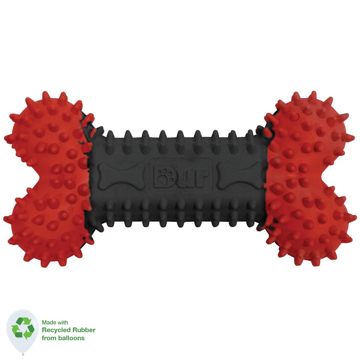 Dog Toy Small Bone in Red & Black