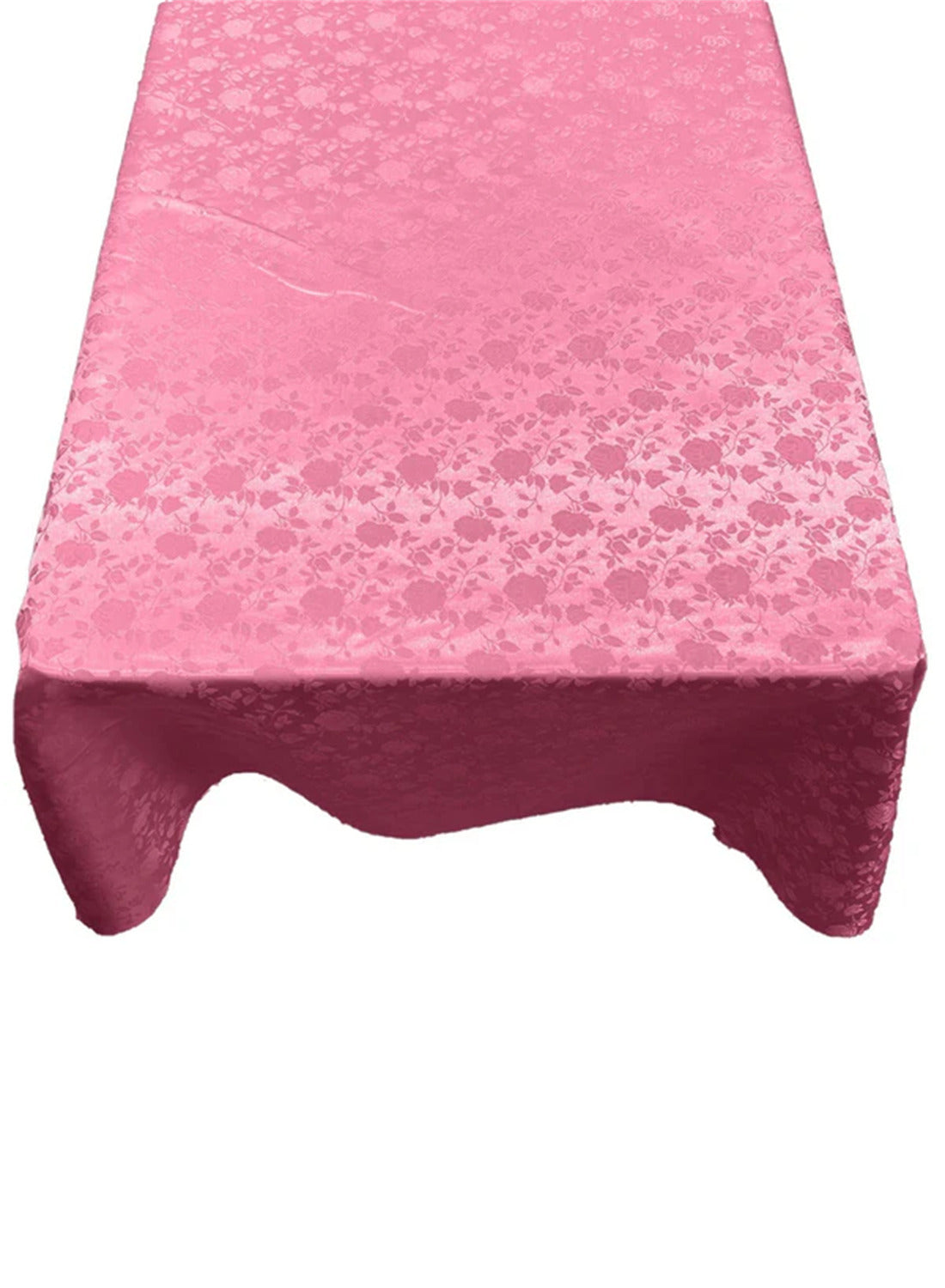 Square Tablecloth Roses Jacquard Satin Fabric - Floral Rose Jacquard, 36" X 36" (1 Piece)
