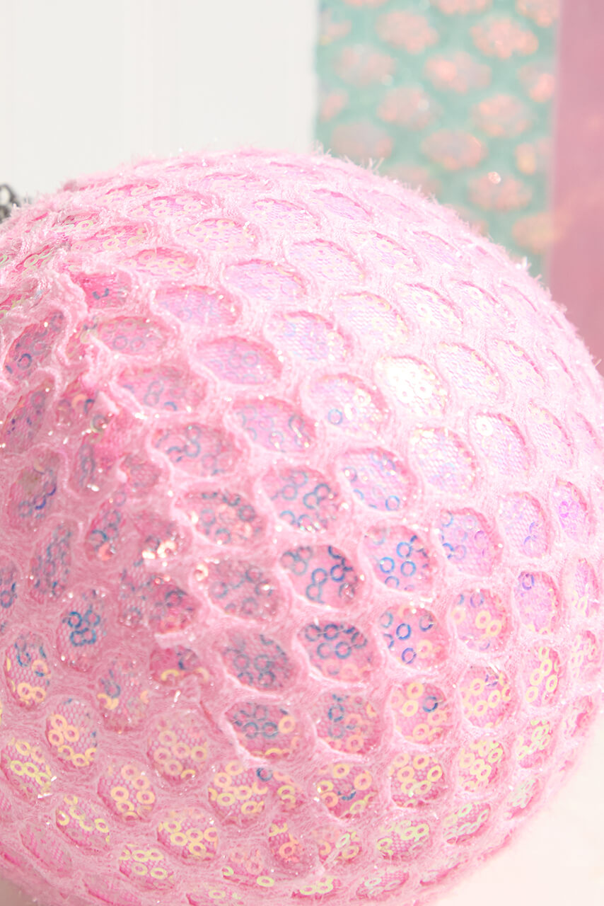 6" Mesh Ball Ornament - Pink
