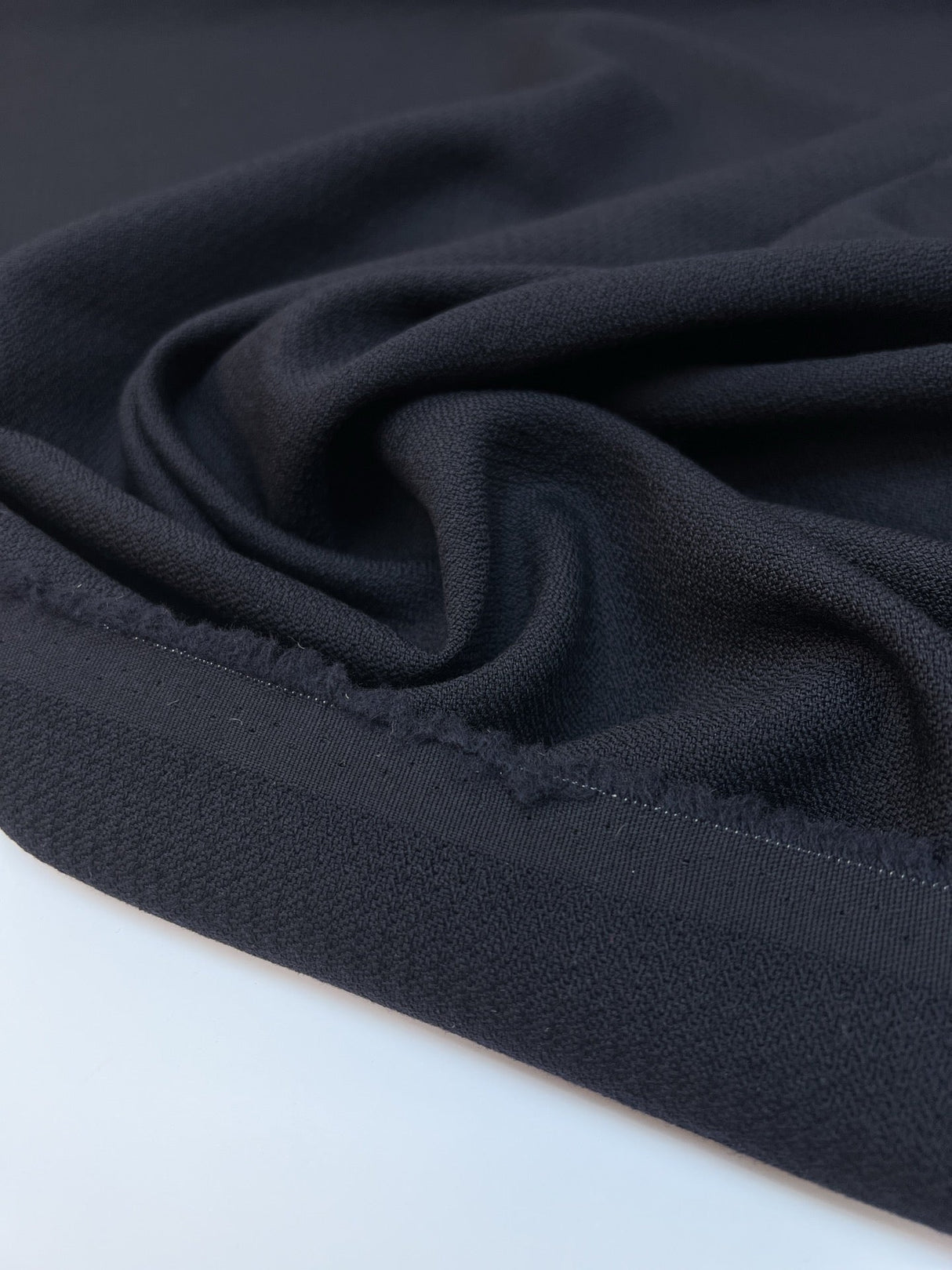 Blue Wool Basket Weave Fabric