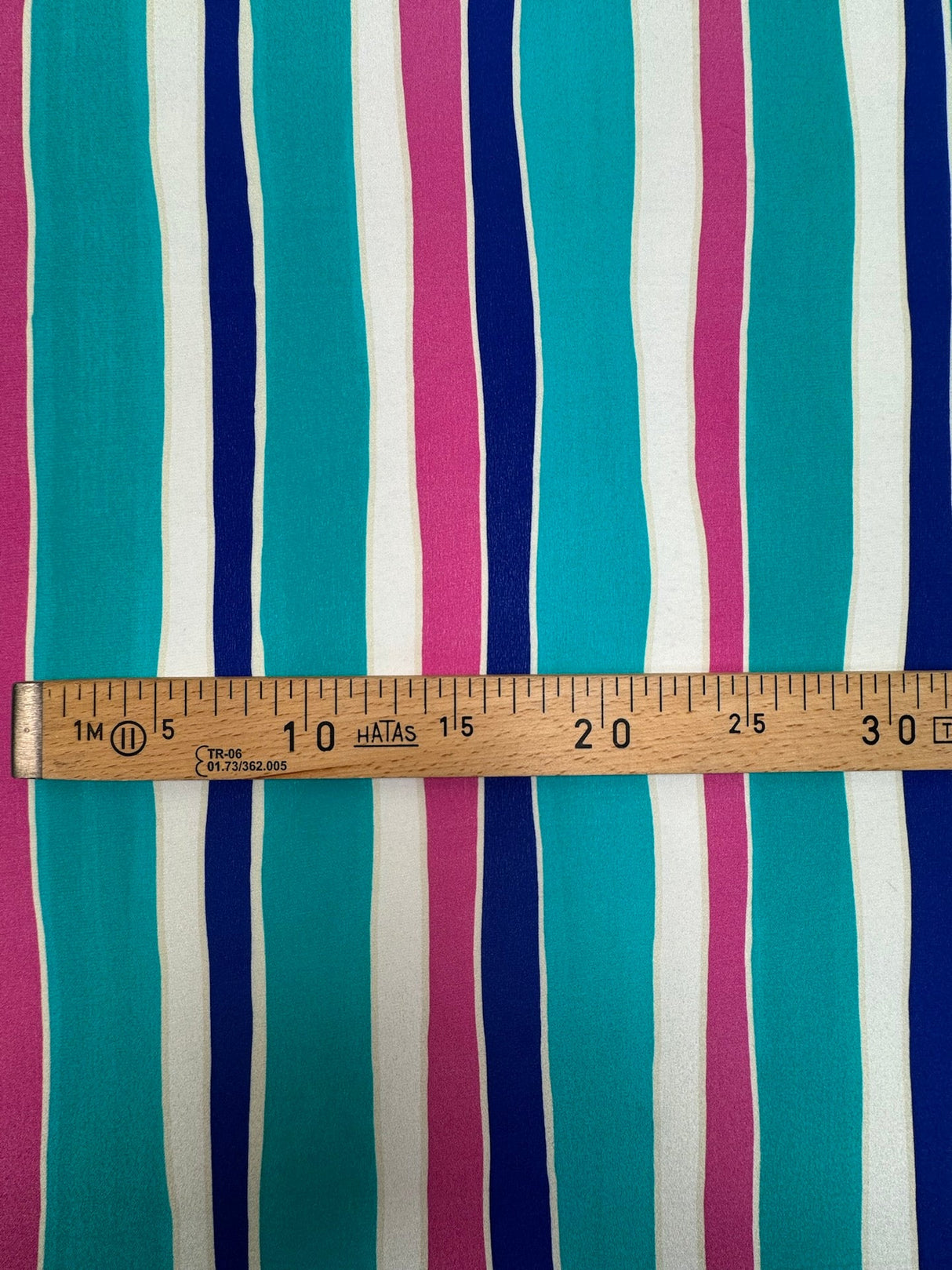 Silk Crepe Printed Cream Stripe
