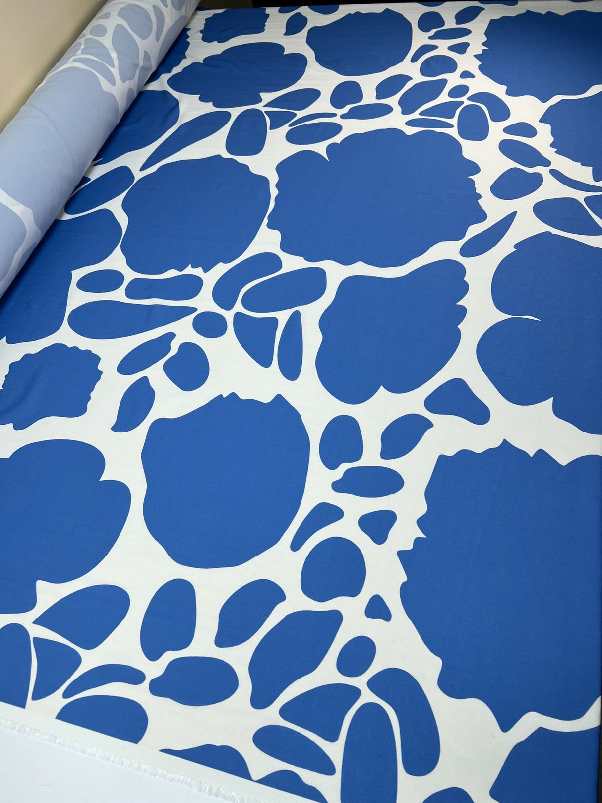 Polyamide Twill Abstract Print Blue